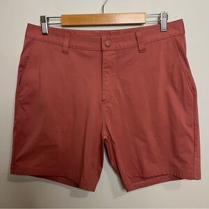 RHONE Men's Terracotta Flat Front Shorts Chinos Classic Casual Golf Outdoor